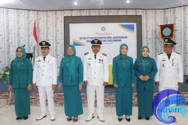 Musrifah Basli Lantik Ketua TP PKK Kecamatan Buki, Bontosikuyu dan Takabonerate