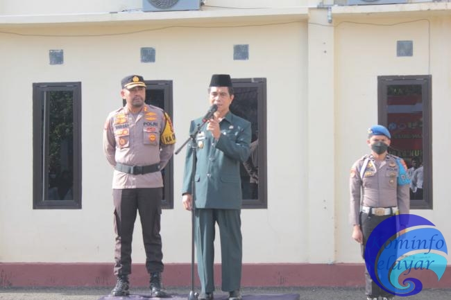 Wakil Bupati dan Kapolres, Pimpin Gelar Pasukan Ops Lilin  2022 di Mapolres Selayar