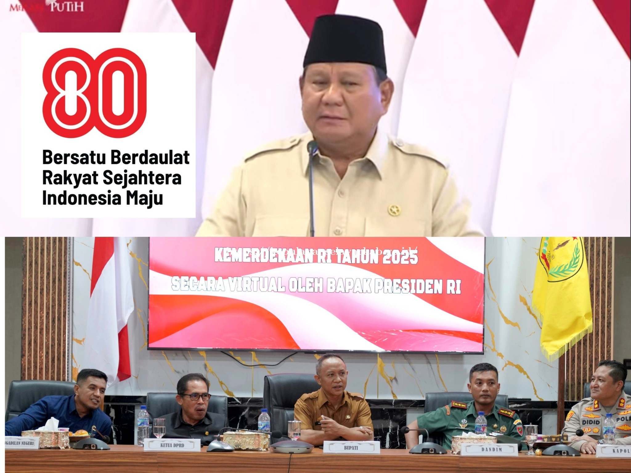 Bupati dan Forkopimda Selayar Ikuti Peluncuran Logo HUT ke-80 RI oleh Presiden Prabowo