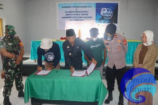 Camat Pasimasunggu Teken MoU dengan Kelompok Pengelohan Sumber Daya Ikan Binaan Habituasi