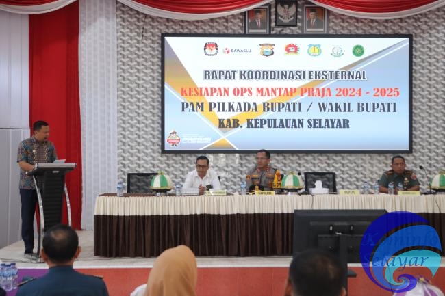 Bupati Basli Ali Ungkap Kesiapan Pemda Hadapi Pilkada  2024 di Mapolres Selayar