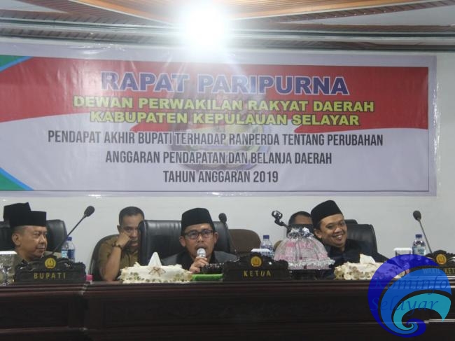 Paripurna DPRD Selayar, Agenda Pendapat Akhir Bupati Terhadap Ranperda Perubahan APBD 2019