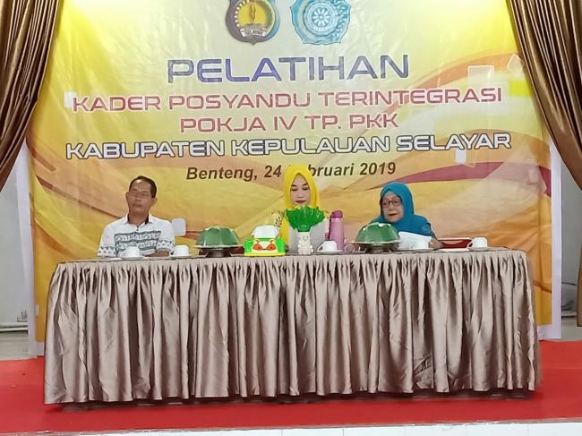 Ketua TP PKK Kabupaten Kepulauan Selayar Buka Pelatihan Kader Posyandu Terintegrasi 