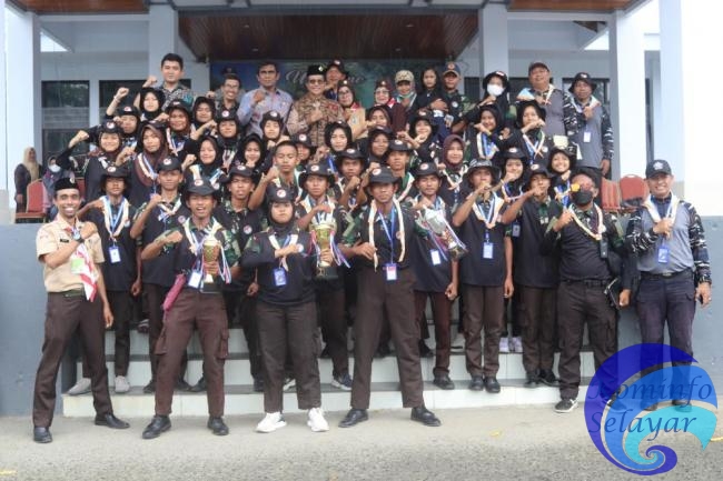 Wabup Selayar Terima Kembali Kontingan Saka Bahari Selayar Usai Mengikuti PPKM di Lantamal VI Makassar