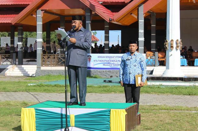 Wakil Bupati Kepulauan Selayar Pimpin Upacara Hari Otoda dan Apel Siaga Bencana