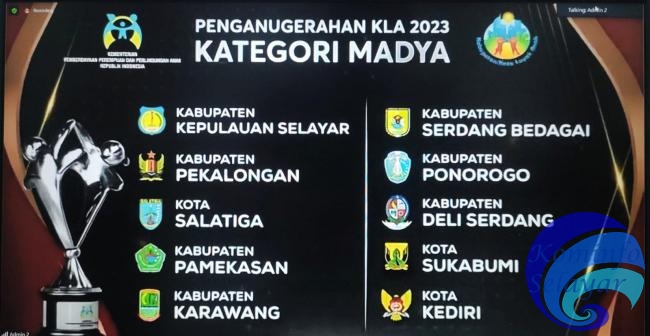 Pemkab Selayar Raih Penghargaan KLA 2023 Kategori Madya