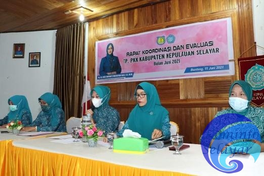 Rakor TP PKK Selayar Evaluasi Program Kerja Bulan Juni 2021