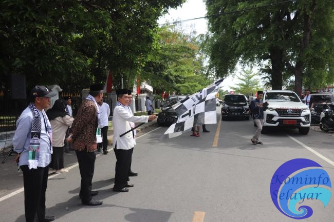 Wabup Lepas Peserta Pawai Tablik Akbar dan Open Donasi untuk Palestina