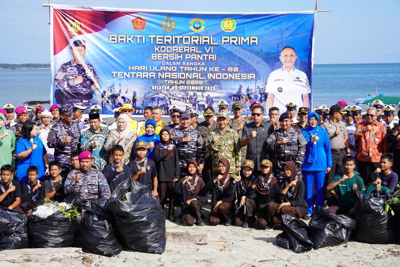 Bakti Prima Teritorial Kodaeral VI Meriahkan Hut Ke 80 TNI di Kepulauan Selayar