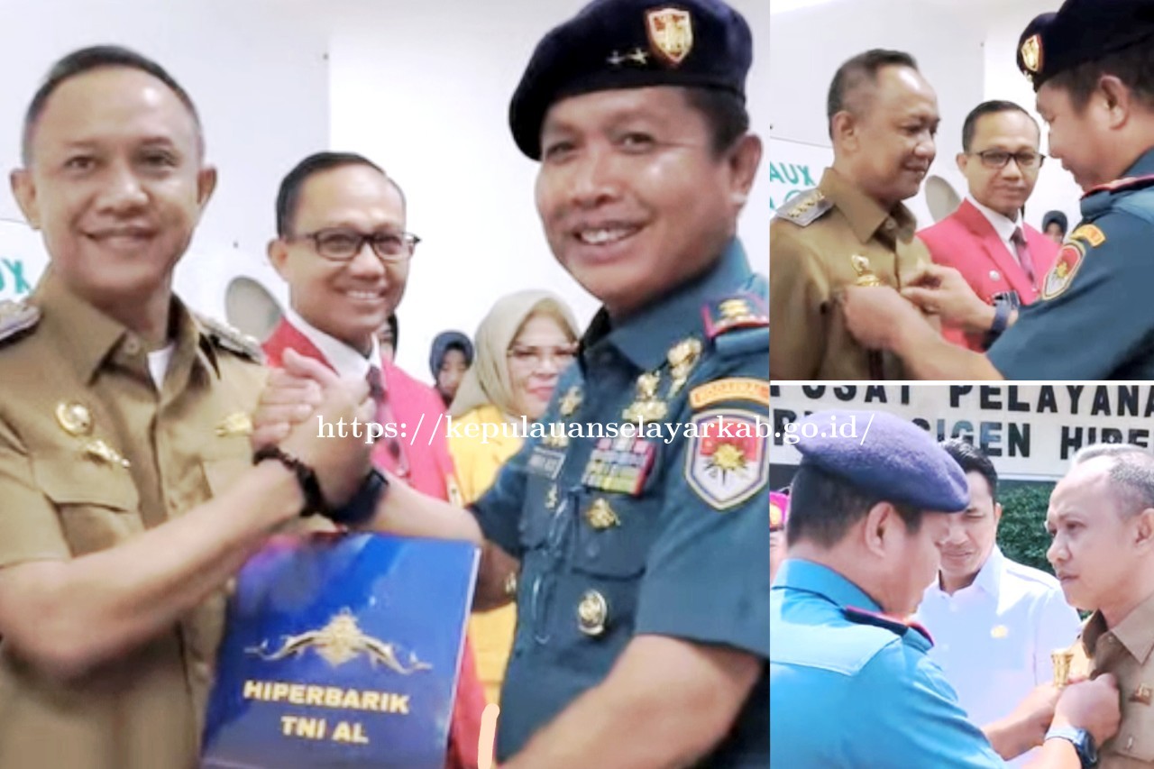 Bupati Selayar Natsit Ali Terima Brevet Kehormatan Hiperbarik TNI AL