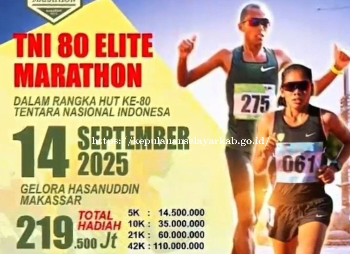 Bupati Kepulauan Selayar Ajak Runner Sejati Ikut TNI 80 Elite Marathon di Makassar