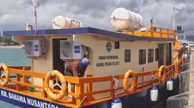 Hibah Kapal Pelra Kemenhub, Banawa Nusantara 9 Merapat di Selayar 