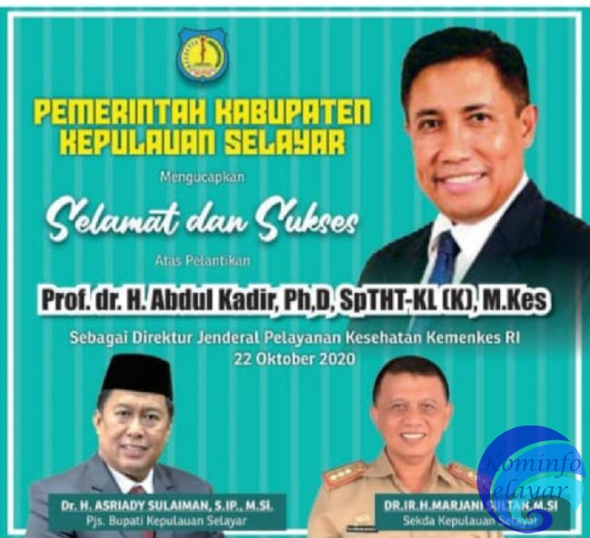 Pjs. Bupati dan Sekda Selayar Sampaikan Ucapan Selamat kepada Dirjen Yankes Prof. Abdul Kadir